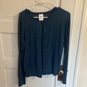 GAP Teal Button-Up Cardigan